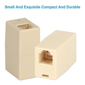 img 3 attached to 📞 Uvital RJ11 6P4C Inline Coupler - Modular Female to Female Telephone Extension Cable Cord Coupler Adapter Jack in White/Cream (2 Pack)