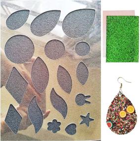 img 4 attached to 📿 SHUANGART Reusable Earrings Making Template for DIY Jewelry - Create a Variety of Leather Earrings with Plastic Stencil. Includes 2 Free Faux Leather Sheets (Random Colors)