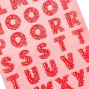 img 2 attached to 🌟 Red Glitter Alphabet and Rhinestone Stickers for Decor and DIY Crafts, Ideal for Kids, Teachers, and Students