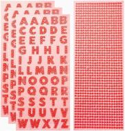 🌟 red glitter alphabet and rhinestone stickers for decor and diy crafts, ideal for kids, teachers, and students logo