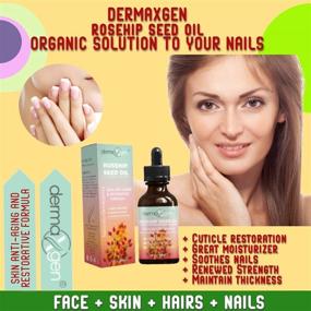 img 1 attached to 🌹 Organic Dermaxgen Rosehip Seed Oil - 2 fl oz, Cold-Pressed with Anti-Aging Properties - Moisturizer for Face, Hair, Skin, and Nails, Reduces Acne Scars and Wrinkles