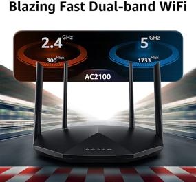 img 3 attached to 🔥 Speedefy K8 High Speed Pro WiFi Router - Dual Band AC2100 Wireless Router for Streaming & Gaming, Up to 35 Devices, 2000 sq.ft Coverage, 4X4 MU-MIMO, USB Port, Parental Control