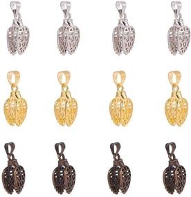 img 4 attached to 📿 30-Piece Pack of Brass Pinch Bails in 3 Colors - Platinum, Antique Bronze, Golden| Ideal for Dangle Charms, Bead Pendants, Necklace Making, and DIY Craft Jewelry Findings - PH PandaHall