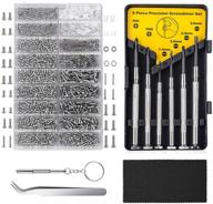 🔧 comprehensive eyeglasses repair kit: 1000pcs screws, 6 screwdrivers & tweezer set for eyeglasses, sunglasses and more! logo