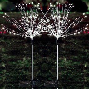 img 1 attached to 120LED Outdoor Solar Fireworks Starburst String Lights - Waterproof Garden Landscape Lights for Pathway Courtyards, Christmas Decor - 8 Modes (2-Pack, C/W Oval)