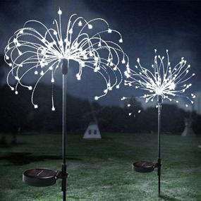 img 3 attached to 120LED Outdoor Solar Fireworks Starburst String Lights - Waterproof Garden Landscape Lights for Pathway Courtyards, Christmas Decor - 8 Modes (2-Pack, C/W Oval)