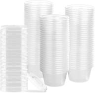 🥤 plastx 2 oz cups with airtight lids 200 sets - clear stackable portion control cups for condiments, jello shots, slime, food sampling, meal prep logo