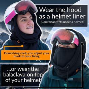 img 1 attached to 🏔 GearTOP Full Face Premium Ski Mask Balaclava - Best Neck Warmer for Motorcycle and Cycling (One Size, Black/Fleece)