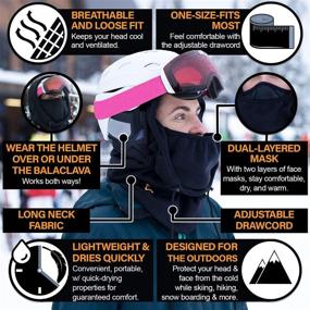 img 3 attached to 🏔 GearTOP Full Face Premium Ski Mask Balaclava - Best Neck Warmer for Motorcycle and Cycling (One Size, Black/Fleece)