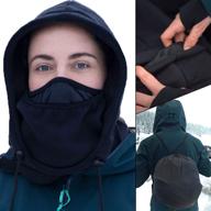 🏔 geartop full face premium ski mask balaclava - best neck warmer for motorcycle and cycling (one size, black/fleece) logo