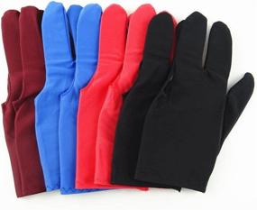 img 3 attached to 🎱 Enhance Your Billiards Skills with HONBAY 8pcs Colorful 3 Finger Gloves - Pool Snooker Cue Shooters Gloves for Improved Precision and Control