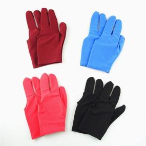 img 4 attached to 🎱 Enhance Your Billiards Skills with HONBAY 8pcs Colorful 3 Finger Gloves - Pool Snooker Cue Shooters Gloves for Improved Precision and Control