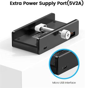 img 3 attached to 🔌 ORICO USB 3.0 Clamp Hub Adapter: Ultra-Portable USB Expander with Extra Power Supply Port