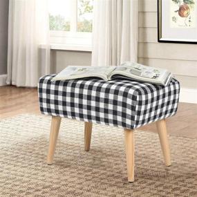 img 3 attached to Joveco Ottoman Footrest Fabric Footstool Furniture