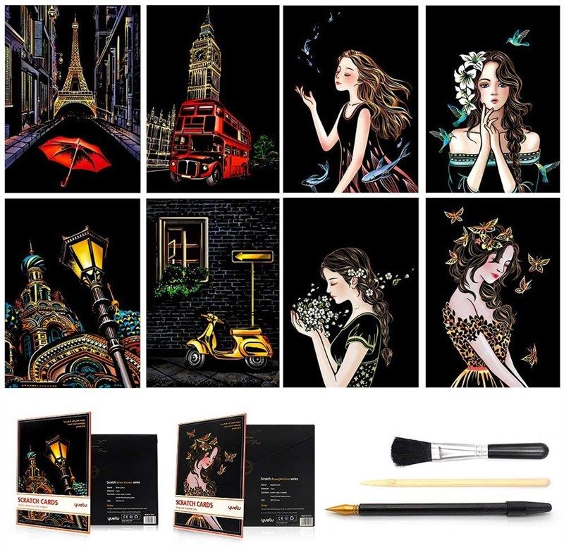 dored scratch rainbow painting scratchboard 로고