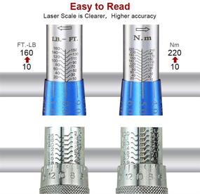 img 1 attached to 🔧 BULLTOOLS 1/2-Inch Drive Click Torque Wrench Set: Dual-Direction Adjustable, 90-Tooth Design (10-160ft.lb / 10-220Nm)—High Precision Tool for Torque Control