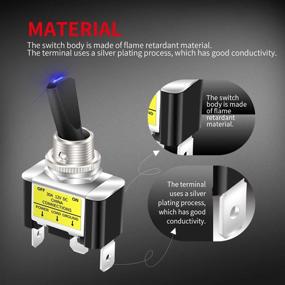 img 1 attached to DaierTek 12V Blue LED Toggle Switch For Automotive Car Truck