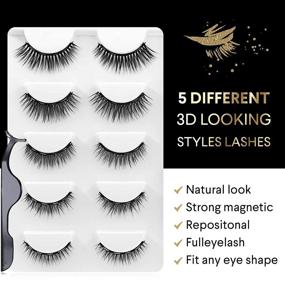 img 2 attached to 💁 Upgraded Magnetic Eyeliner and Eyelashes Kit - easbeauty 2020 - Magnetic Eyelashes with Eyeliner - 5 Pairs of False Lashes with Tweezers - Easy-to-Wear