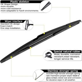 img 1 attached to 🚗 Premium All-Season Rear Wiper Blade Arm for Tucson 2010-2015 & Kia Sportage 2011-2016 - Original Equipment Replacement 12" (Pack of 2)