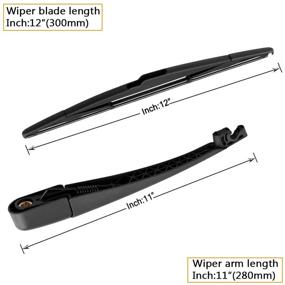 img 3 attached to 🚗 Premium All-Season Rear Wiper Blade Arm for Tucson 2010-2015 & Kia Sportage 2011-2016 - Original Equipment Replacement 12" (Pack of 2)