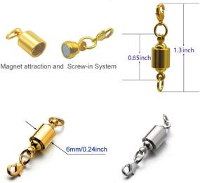 img 2 attached to 🔒 Zpsolution Magnetic Clasps - Enhance Your Jewelry with 10Pcs Screw-in Locking Lobster Clasp and Necklace Extenders