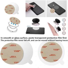 img 1 attached to 12 pcs Replacement Adhesive Stickers Pads for MeetRade Expanding Stand and Grip, Sticky Discs for Cell Phone Stand Mount Holder, Car Mount Hook