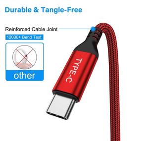 img 3 attached to 🔌 AkoaDa 3-Pack USB C Cable Set - 10ft, 6.6ft, 3.3ft - Fast Charger Nylon Braided Cord for Samsung Galaxy, LG V, Motorola Moto Z, Nintendo Switch (Red)