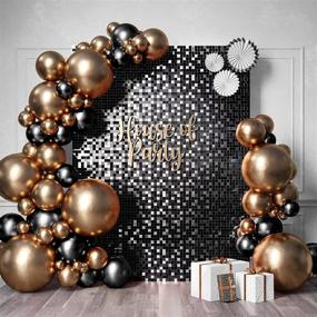 img 4 attached to 🎉 Add Glamour to Your Celebrations with HOUSE OF PARTY Square Shimmer Panels - Pack of 24 Black Sequin Shimmer Wall Backdrop Decoration Panels for Memorable Birthday, Anniversary & Engagement Parties
