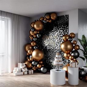 img 2 attached to 🎉 Add Glamour to Your Celebrations with HOUSE OF PARTY Square Shimmer Panels - Pack of 24 Black Sequin Shimmer Wall Backdrop Decoration Panels for Memorable Birthday, Anniversary & Engagement Parties