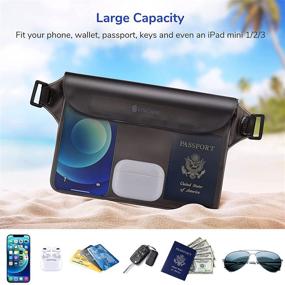img 2 attached to Syncwire IPX8 Waterproof Pouch Bag with Adjustable Waist Strap - Screen Touchable Dry Bag for Phone and Valuables, Ideal for Beach, Swimming, Snorkeling, Boating, Fishing, Kayaking, and More