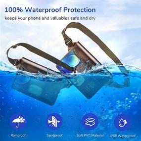 img 3 attached to Syncwire IPX8 Waterproof Pouch Bag with Adjustable Waist Strap - Screen Touchable Dry Bag for Phone and Valuables, Ideal for Beach, Swimming, Snorkeling, Boating, Fishing, Kayaking, and More