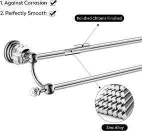 img 1 attached to 🛁 Wincase Double Towel Bar - Silver Crystal 24 Inch Bathroom Towel Rack, Wall Mounted Towel Holder