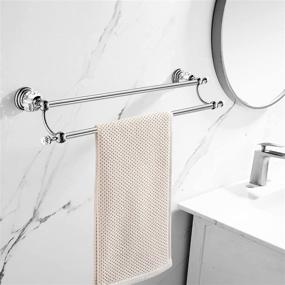 img 3 attached to 🛁 Wincase Double Towel Bar - Silver Crystal 24 Inch Bathroom Towel Rack, Wall Mounted Towel Holder