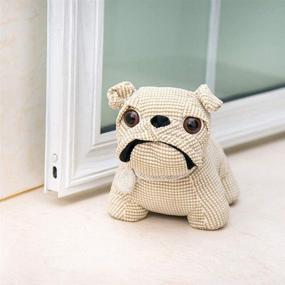 img 3 attached to Marwood Cute Door Stopper for Home and Office Decorations - Bulldog Doorstop with Weighted Interior, Fabric Design, Stuffed Animal Door Stopper - Perfect Holiday Décor