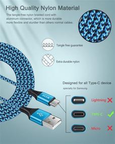 img 2 attached to ⚡️Быстрая зарядка USB Type C к USB A кабель, длиной 6 футов, AILKIN ,плетеный шнур для зарядки Android USBC телефона для Samsung Galaxy S21 S20 A20 A50 S10 Note 20 10 9, LG, Motorola, кабели Android Type-C [4 штуки]