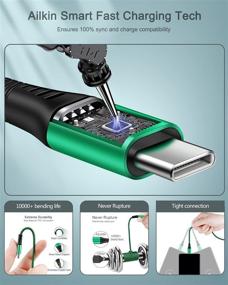 img 3 attached to ⚡️Быстрая зарядка USB Type C к USB A кабель, длиной 6 футов, AILKIN ,плетеный шнур для зарядки Android USBC телефона для Samsung Galaxy S21 S20 A20 A50 S10 Note 20 10 9, LG, Motorola, кабели Android Type-C [4 штуки]