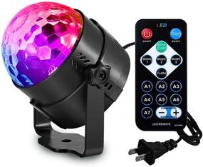 img 4 attached to 🎉 Vibrant LED Sound Activated Party Lights – Remote Controlled DJ Lighting Disco Ball Strobe Club Lamp with 7 Mode Stage Par Light