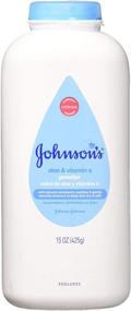 img 3 attached to 👶 Johnson & Johnson Чистый крахмал детский порошок с успокаивающим алоэ вера и витамином Е - 6 упаковок, 15 унций: Нежный уход для вашего малыша