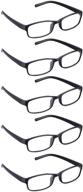 ready-to-wear reading glasses for men & women, pack of 5 non-prescription read optics +1 to +3.5 strength logo