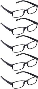 img 4 attached to Ready-to-Wear Reading Glasses for Men & Women, Pack of 5 Non-Prescription Read Optics +1 to +3.5 Strength