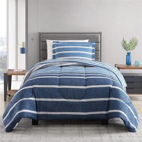 img 4 attached to Inspired Surroundings Harper Stripe Comforter Bedding