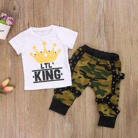 img 3 attached to Boys' Clothing: Camouflage Toddler Pullover Tracksuit Trousers for Stylish Comfort!