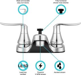 img 3 attached to 🚿 Dura Faucet DF-PL720LH-CP RV Chrome Bathroom Faucet with Winged Levers and Shower Hose Diverter