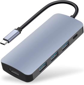 img 4 attached to 🔌 Versatile USB C Hub with 7 Ports: MacBook Pro Adapter with HDMI, USB 3.0 Hub, 87W PD, SD/TF Card Reader - Compatible with MacBook Pro Air, Dell XPS & More!