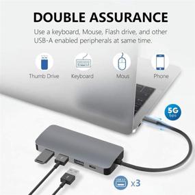 img 1 attached to 🔌 Versatile USB C Hub with 7 Ports: MacBook Pro Adapter with HDMI, USB 3.0 Hub, 87W PD, SD/TF Card Reader - Compatible with MacBook Pro Air, Dell XPS & More!