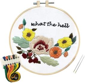 img 4 attached to 🌸 Beginners Adult DIY Craft Project: Louise Maelys Funny Flower Cross Stitch Embroidery Kit - Decorative Needlepoint Kit for Beautiful Gifts