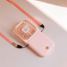 img 3 attached to 🌬️ LMEQ Mini Fan – Portable USB Rechargeable Handheld Fan with 3-Speed Wind, Foldable Mobile Stand, and 3000mAh Power Bank (Pink)