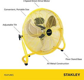 img 2 attached to Stanley ST-20F: 20-Inch Industrial High Velocity Floor Fan - Powerful Direct Drive, Sturdy All-Metal Construction, 3 Adjustable Speeds - Portable Cooling Solution