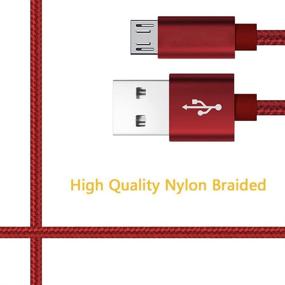 img 3 attached to RoFI Micro USB Cable [2Pack] - 0.6M Nylon Braided Android Charger - High Speed USB 2.0 A to Micro B Charging Cord for HTC, S6, Kindle, Android, and More - Red, 2 Feet