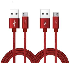 img 4 attached to RoFI Micro USB Cable [2Pack] - 0.6M Nylon Braided Android Charger - High Speed USB 2.0 A to Micro B Charging Cord for HTC, S6, Kindle, Android, and More - Red, 2 Feet